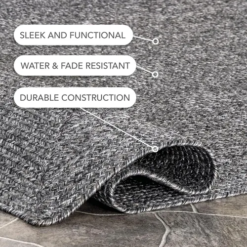 Miniatura 8 de nuLOOM Wynn - Alfombra trenzada a mano maciza de 5 x 8 pies, apta para interiores y exteriores, apta para mascotas, alto tráfico, resistente a