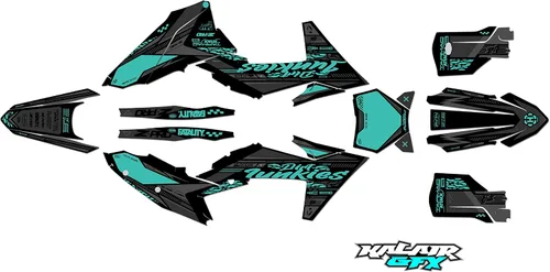 Miniatura 7 de Kit de gráficos para KTM Motocross 4-Stroke 250 SX-F, 350 SX-F y 450 SX-F (2023) Rugged Series Cyan 16 Mil - Adhesivo para motocicleta Dirt Pit