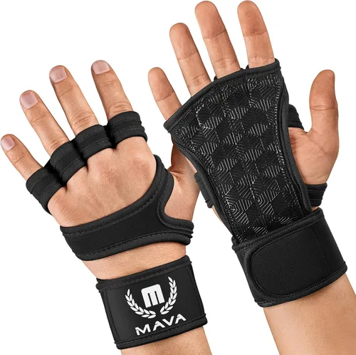 Mava Sports Guantes de levantamiento de pesas con soporte de muñeca, guantes de entrenamiento, guantes de gimnasio, ideales para entrenamiento