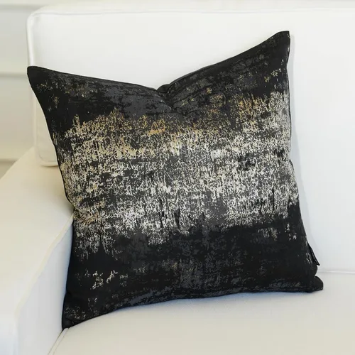 Miniatura 29 de THE-TINOART Fundas de almohada de estilo rústico moderno de 18x18, fundas de almohada decorativas tejidas en jacquard beige y dorado para sofá