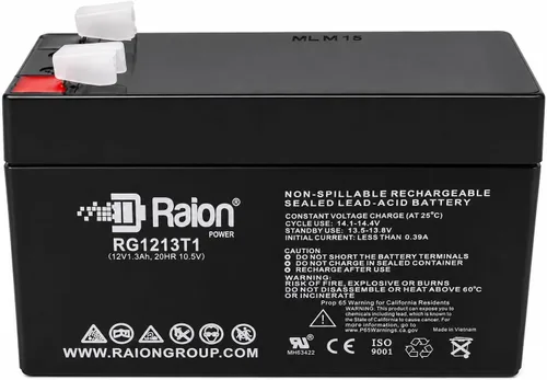 Miniatura 6 de Raion Power - Batería AGM SLA de 12 V 1.3 Ah, terminal F1 - Reemplazo para puertas de mascotas de alta tecnología, ML1.3-12, EXP1213, B3V1A