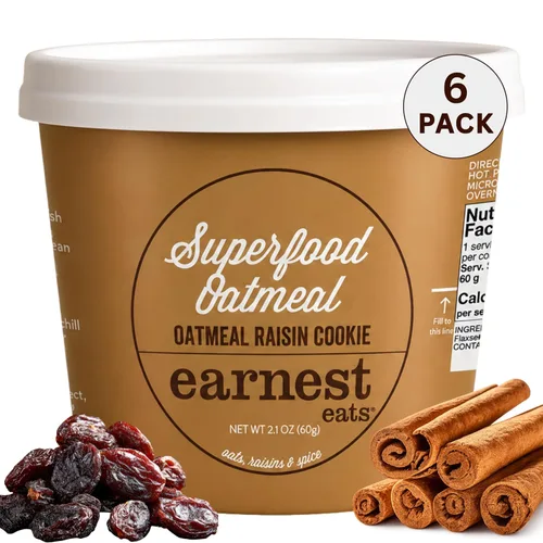 Miniatura 10 de Earnest Eats Superfood - Tazas de avena – Lino de almendras y arándanos – 0.27 oz de proteína vegetal, sin gluten, vegano, desayuno sobre la marcha
