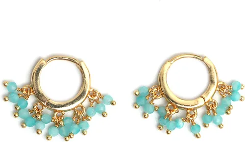 Miniatura 13 de Gempires Aretes de Cuentas de Piedras Preciosas Naturales de Cristal Ligeros Elegantes Hechos a Mano Joyería Hipoalergénica Chapada en Oro Diseño