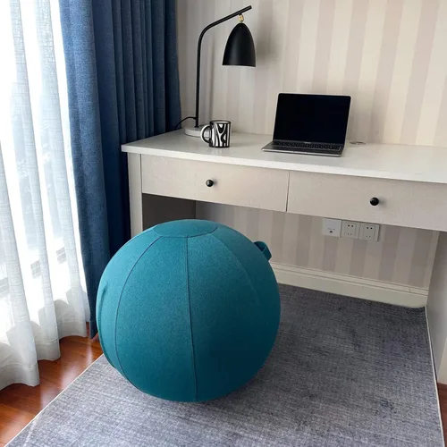 Miniatura 2 de Silla de bola sentada para oficina y hogar, pelota de yoga de ejercicio de pilates con cubierta para equilibrio, estabilidad y fitness, asiento