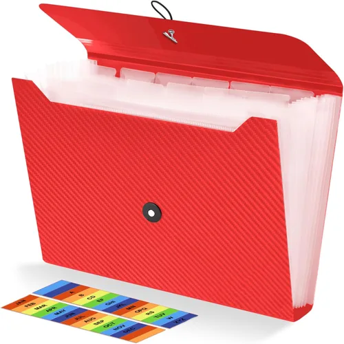 Miniatura 8 de 3 piezas de carpeta de archivos expandible, organizador de carpeta de acordeón de 13 bolsillos, organizador de documentos y recibos de papel