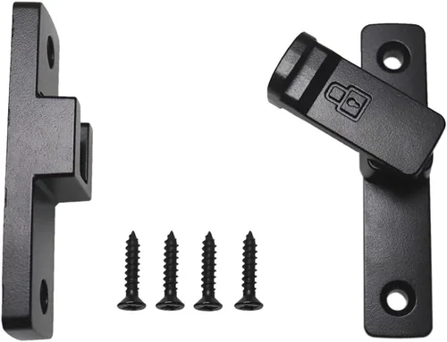 Miniatura 3 de ETEKJOY Pestillo de cerradura abatible resistente de 90/180 grados para puerta deslizante/oscilante, portón, granero, garaje, jardín, valla, Negro