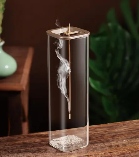 Miniatura 8 de Insence-Stick Soporte [anti-cenizas], moderno soporte para quemador de incienso con colector de cenizas de vidrio extraíble, para decoración
