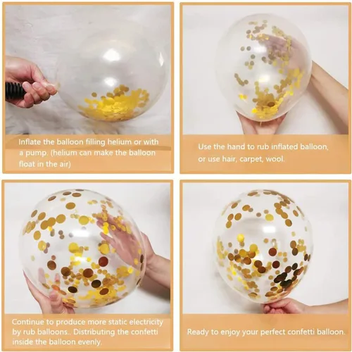 Miniatura 7 de Globos de confeti verde salvia dorado – 50 piezas de globos de látex metálico verde oliva rubor dorado para eucalipto, cumpleaños, brida, ducha, Oro