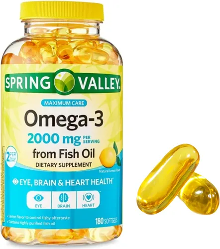 Miniatura 6 de Spring Valley Omega 3 Aceite de pescado máximo 2000 mg 180 cápsulas blandas + pegatina me Gusta