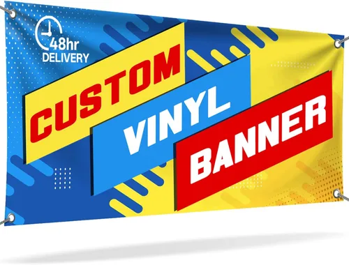 Pancartas y letreros de vinilo personalizados de 1 x 1 pie, para interiores o exteriores, gran telón de fondo personalizado para fiestas, negocios,