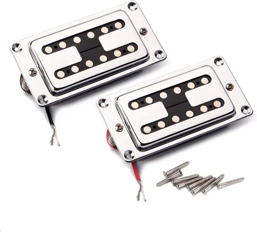 Alnico - Juego de 5 pastillas Humbucker de doble bobina Humbucker Pastillas estilo H cuello y puente para guitarra eléctrica de bajo, repuesto