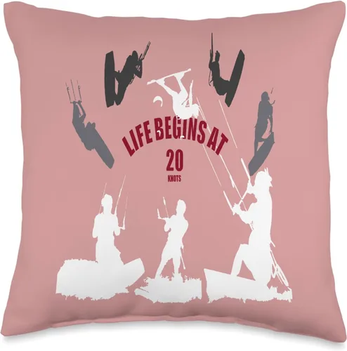 Miniatura 4 de Life Begins at 20 Knots Black Grey White Silhouettes Throw Pillow
