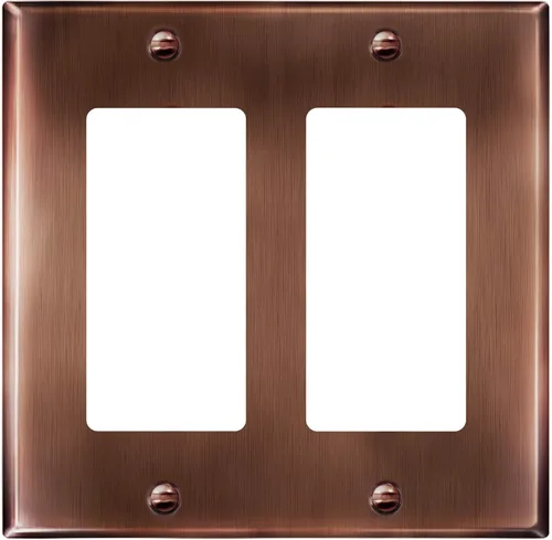 Miniatura 15 de ENERLITES Placa de pared metálica decorativa para receptáculo o interruptor, acero inoxidable 201, resistente a la corrosión, tamaño 2-Gang 4.50" x