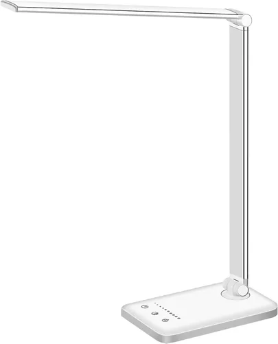 Miniatura 10 de Lámpara de escritorio LED White Crown con cargador inalámbrico de 15W y puerto USB, lámpara de mesa regulable con 5 modos de iluminación, control