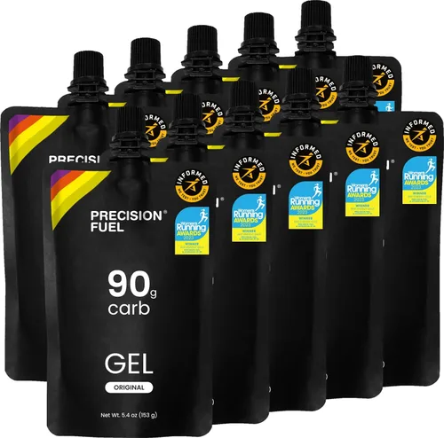 Geles de Energía Precision Fuel PF90 - Geles de Sabor Suave para Corredores de Resistencia, 90g de Carbohidratos, Fáciles de Digerir, Perfectos para