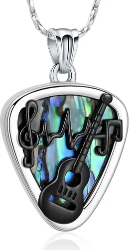 Imrsanl Joyería de cremación para cenizas, colgante de acero inoxidable, guitarra musical, púa de guitarra, recuerdo de cremación, collar de urna