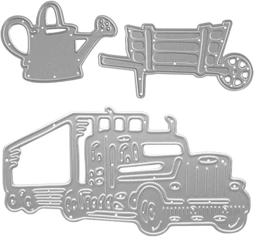 Miniatura 7 de 4 piezas de troqueles de corte en forma de camioneta sedán para hacer tarjetas, troqueles de rueda de automóvil, troqueles de vehículos, herramienta