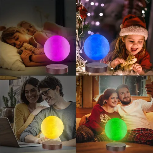 Miniatura 4 de UVEHAS Lámpara de luna levitante de 16 colores de levitación magnética flotante impresión 3D LED luz de luna giratoria en Air Luna Luces nocturnas