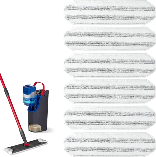 Miniatura 8 de Almohadillas planas de fibra de polipropileno de alta fricción — Reemplazo de velcro a presión para sistemas de trapeador plano, repuestos lavables