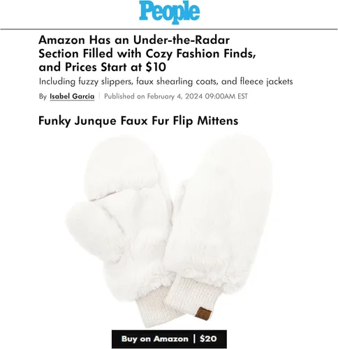 Miniatura 6 de Funky Junque Guantes de piel sintética para mujer, cálidos, convertibles, sin dedos