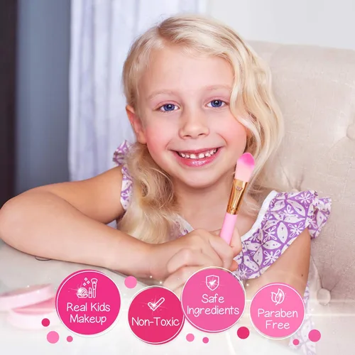 Miniatura 2 de Sprinkles Toyz Kit de maquillaje real para niñas pequeñas: con bolsa de maquillaje de unicornio rosa, juguetes de maquillaje reales, no tóxicos