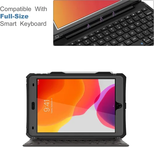 Miniatura 6 de ShellBox Case Funda impermeable para iPad 10.2 de 9ª/8ª/7ª generación, resistente a prueba de golpes, protector de pantalla integrado con correa