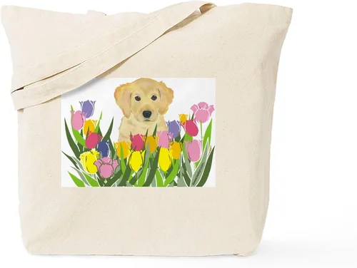 Miniatura 9 de CafePress Golden Retriever - Bolsa de lona natural para mamá, bolsa de compras reutilizable