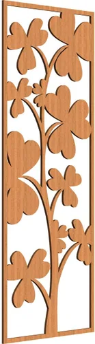 Miniatura 43 de 9 3/8 pulgadas de ancho x 24 3/8 pulgadas de alto x 1/4 pulgadas de alto, Bradford Paneles de pared decorativos de madera de calado, roble rojo rojo