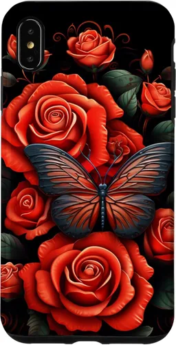 Miniatura 11 de Cute Butterfly Red Floral Flower Butterfly Rose Case for iPhone 17