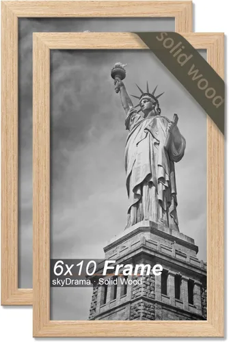 Miniatura 101 de Juego de 8 portarretratos 100% madera maciza de 5 x 7 pulgadas, marco negro para fotos de 4 x 6 pulgadas con paspartú o de 5 x 7 pulgadas sin