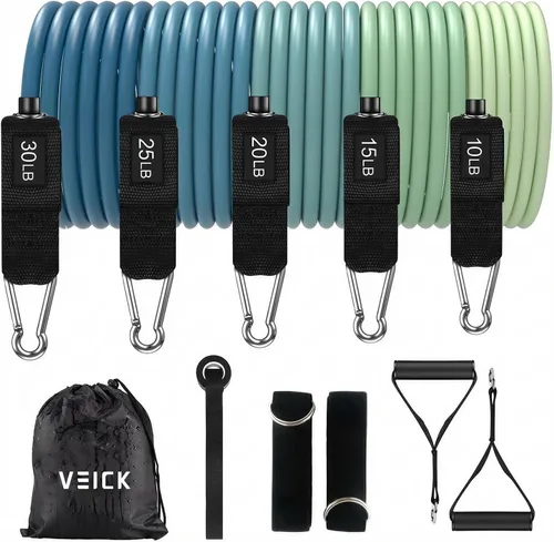 Miniatura 11 de VEICK Resistance Bands with Handles for Men Women, Exercise Bands, Workout Bands for Working Out, Exercising Bands for Fitness Weights Work Out at