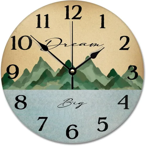 Miniatura 26 de Reloj de pared de madera rústica personalizado de 10 pulgadas, silencioso sin tictac, funciona con pilas, para sala de estar, dormitorio, cocina, En