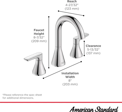 Miniatura 5 de Aspirations - Grifo de baño de 2 manijas de 8 pulgadas, 1.2 gpm/4.5 L/min con manijas de palanca