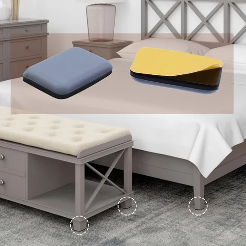 Miniatura 4 de Antrader Paquete de 12 alfombrillas deslizantes rectangulares para muebles, protector de suelo, posavasos mágicos antiabrasión, para mover muebles