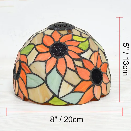 Miniatura 3 de Pantalla de repuesto estilo Tiffany de 8 pulgadas, pantalla de vitral, solo para lámparas de mesa, lámparas de piso, lámpara de pared, lámpara