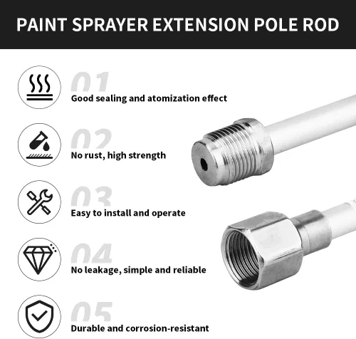 Miniatura 4 de JZXSJ - Varilla de extensión de punta de pulverizador de pintura sin aire, 6 piezas, varios tamaños, barra de extensión de punta de pulverizador