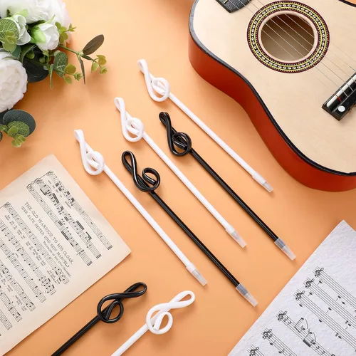 Miniatura 7 de Lincia 100 bolígrafos de notas musicales a granel, bolígrafos musicales a granel, recuerdos de fiesta temática musical, regalos novedosos para coro
