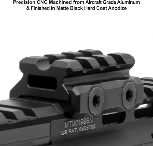 Miniatura 4 de Leapers MT-RSX5S Inc., UTG Super Slim Picatinny Riser Mount, 1/2" de altura, 3 ranuras, negro