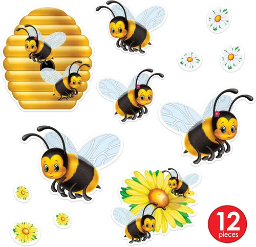 Miniatura 2 de Beistle 54427 Abrazaderas de abejorro, 12 x 17 pulgadas, negro/amarillo/blanco/naranja