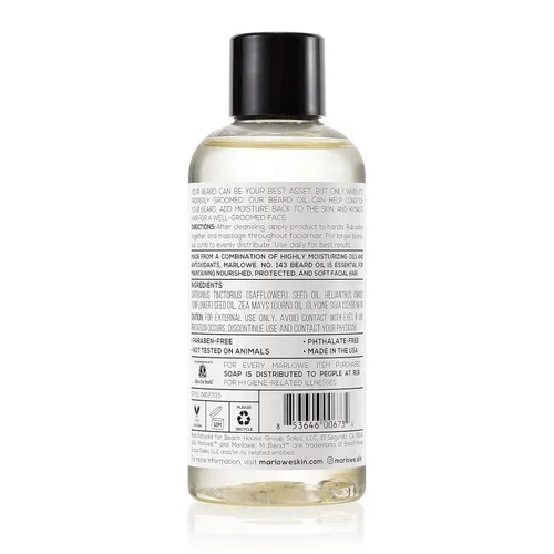 Miniatura 4 de Marlowe. Acondicionador de aceite para barba para hombres No. 143 Cuidado de la barba más suave y completo Tamaño grande de 3 onzas 100%