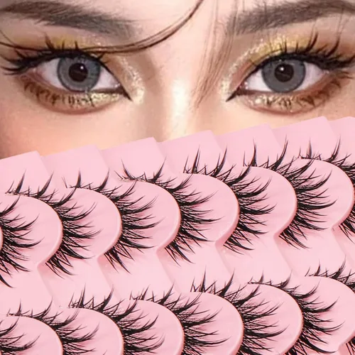 Miniatura 23 de Pestañas postizas de visón 3D, pestañas postizas naturales y finas, 0.59 pulgadas, pestañas largas y esponjosas, herramientas de maquillaje de ojos