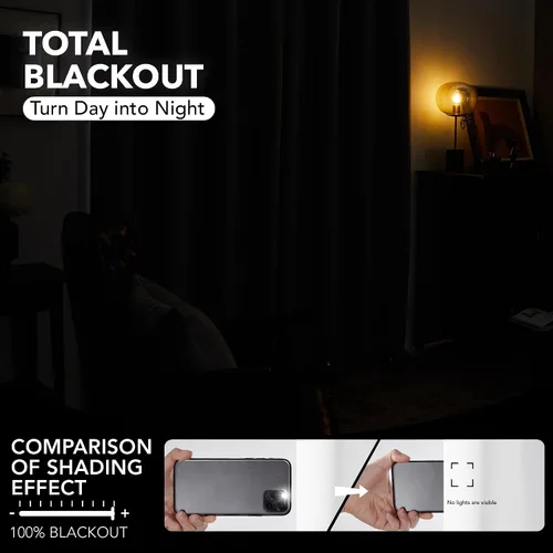 Miniatura 184 de Deconovo Cortinas opacas 100% con forro negro, cortinas con ojales aisladas térmicamente que reducen el ruido, doble capa para oscurecer