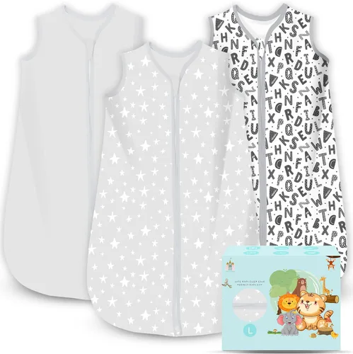 Miniatura 22 de Cute Castle Saco de dormir para bebé de 0 a 6 meses, ligero, 100% algodón, cremallera de 2 vías, TOG 0.5, manta de vestir para bebés, ropa de dormir