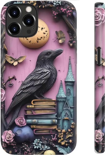 Miniatura 73 de LUHOURI Funda para iPhone 12 Mini, compatible con carga inalámbrica, doble capa, interior de silicona suave + carcasa exterior dura, bonito diseño