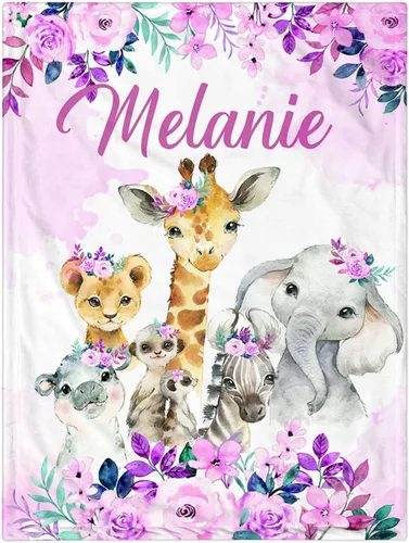Manta de Bebé Personalizada para Niñas, Manta de Bebé Personalizada con Nombre Súper Suave Mantas con Nombre Personalizado para Niños, Mantas de