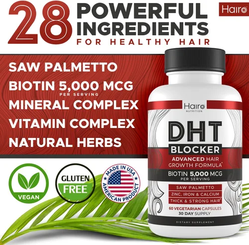 Miniatura 2 de DHT Blocker Suplemento para el Crecimiento del Cabello - Biotina de Alta Potencia y Saw Palmetto para el Recrecimiento del Cabello - Tratamientos