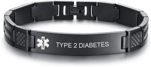 Miniatura 29 de VNOX Pulsera ajustable de acero inoxidable cepillado de 2 tonos con grabado personalizado gratis, identificación de alerta médica, unisex