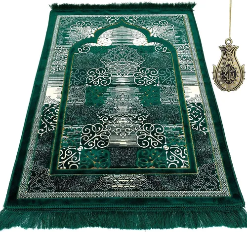 Modefa Alfombra de oración islámica turca, alfombra de oración Janamaz de terciopelo suave, tapete de oración musulmana para hombres y mujeres,