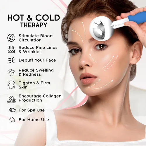 Miniatura 4 de Globos de hielo para faciales Rodillo de enfriamiento de acero irrompible Bastones criogénicos para rostro Masajeador para rostro, cuello