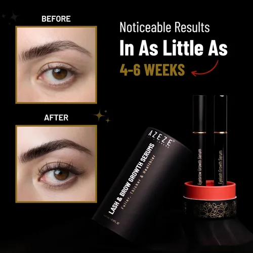 Miniatura 3 de Azeze Juego de suero para el crecimiento de pestañas y cejas, sin aceite, sin hormonas, suero para cejas y pestañas para crecimiento y grosor